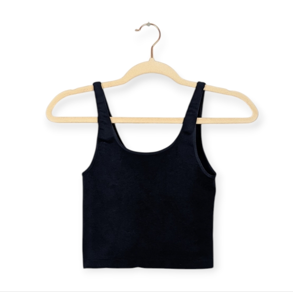 NUX Navy Seamless Active Yoga Cropped Tank Top Size S